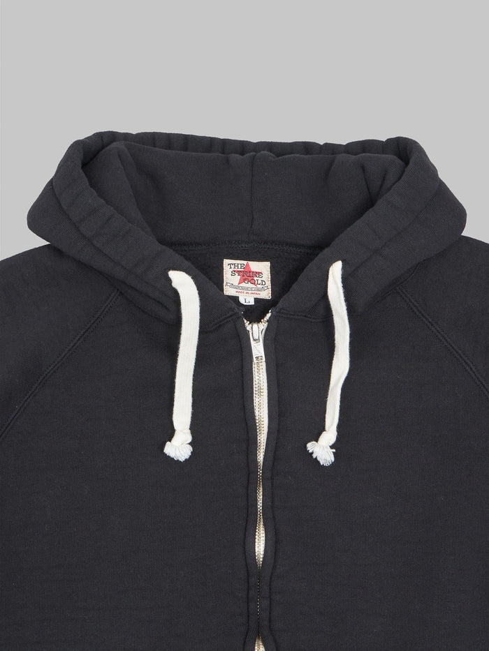 the strike gold zip hoodie black collar cords