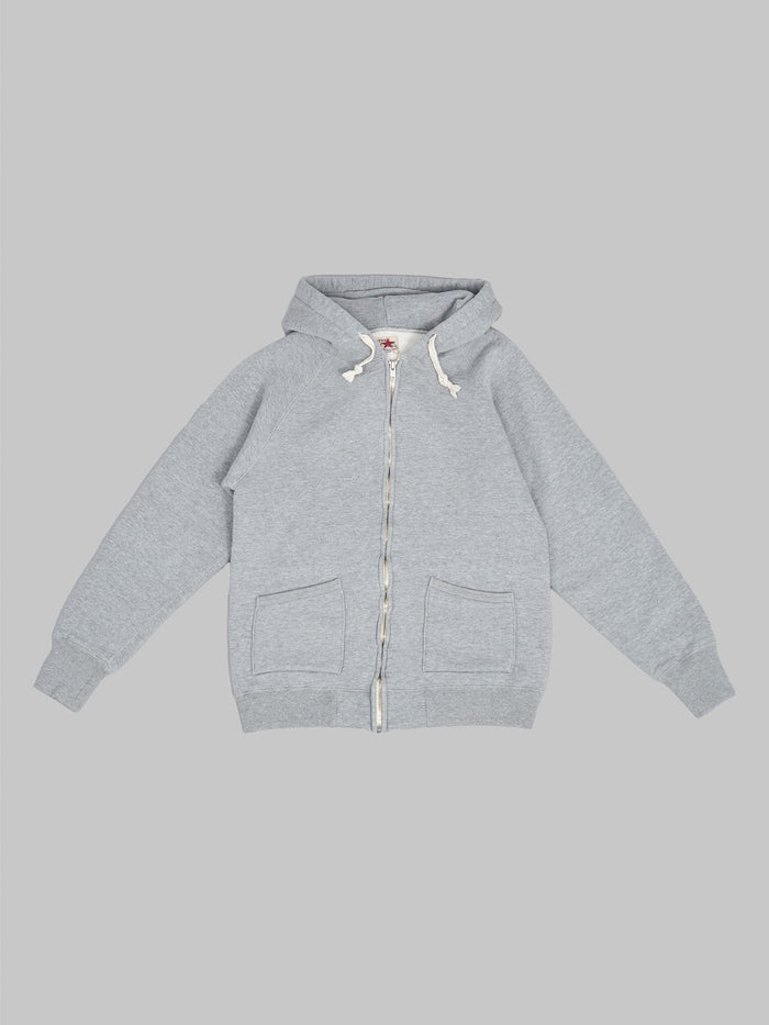 the strike gold zip hoodie grey front view
