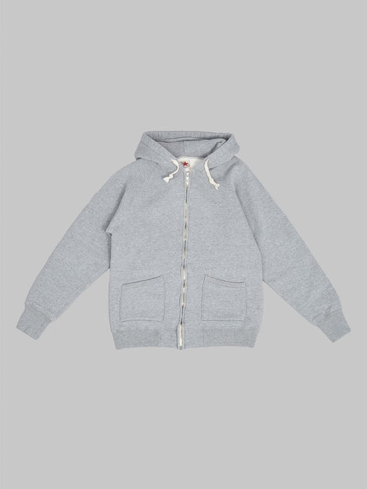 the strike gold zip hoodie grey front view
