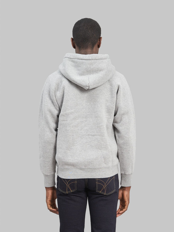 the strike gold loopweheeled zip hoodie grey back fit