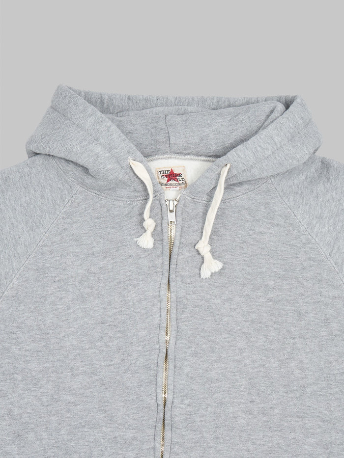 the strike gold zip hoodie grey front details