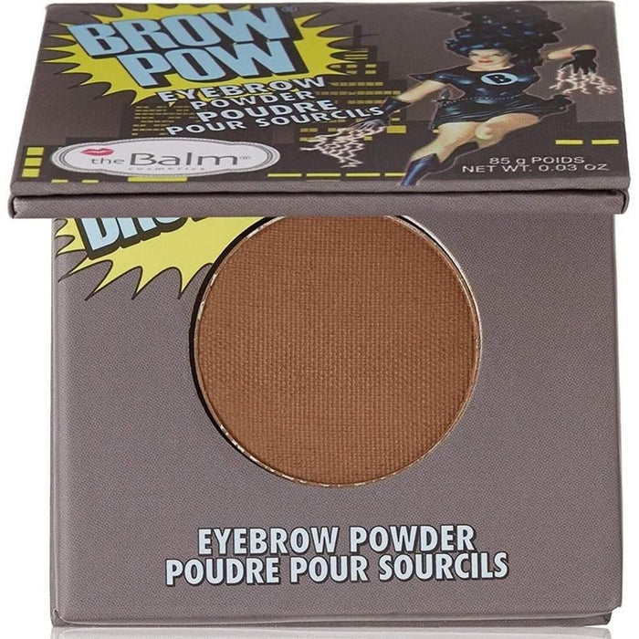 Poudre à sourcils theBalm Brow Pow teinte Light Brown – pan poudre brun clair dans écrin carré vintage éco-responsable theBalm Cosmetics