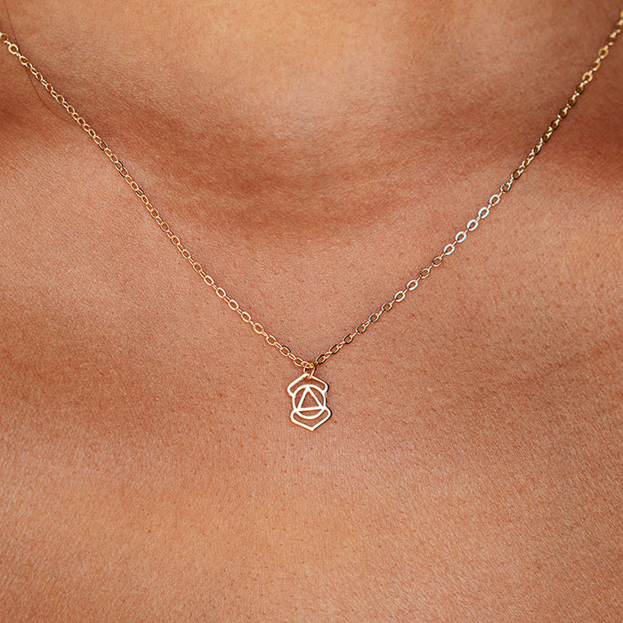 Third Eye Chakra Necklace, on the neck