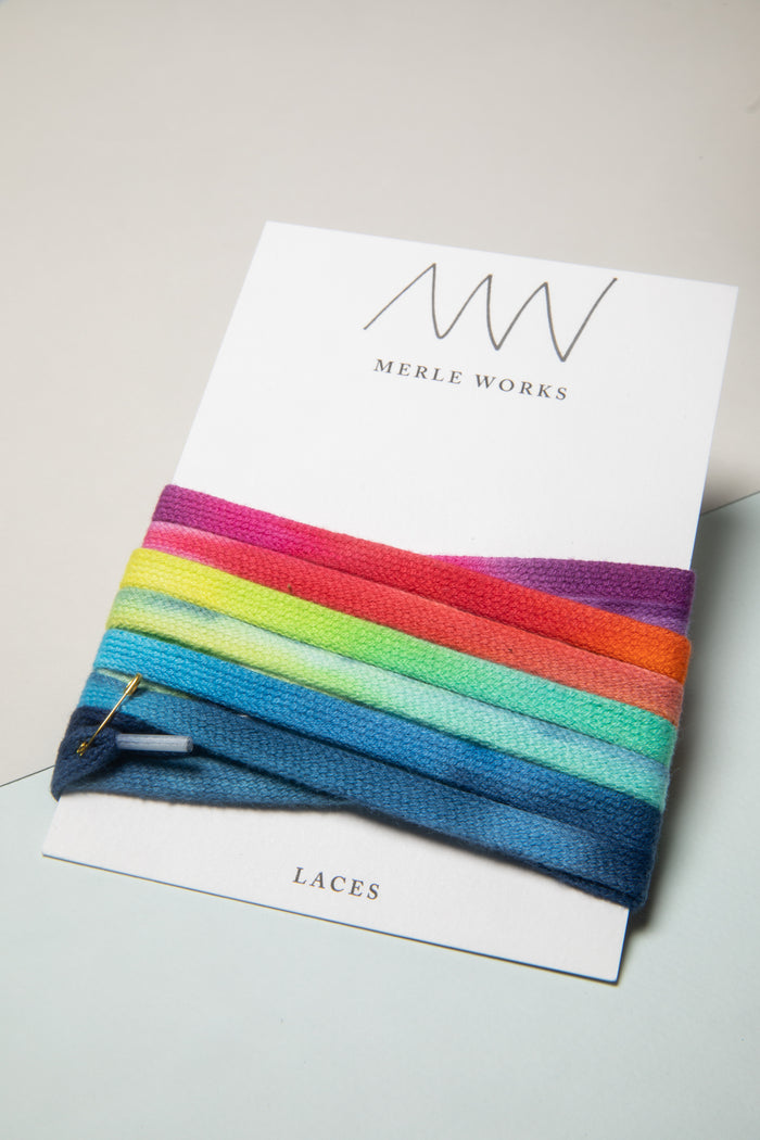 Tie Dye Shoelaces in Rainbow