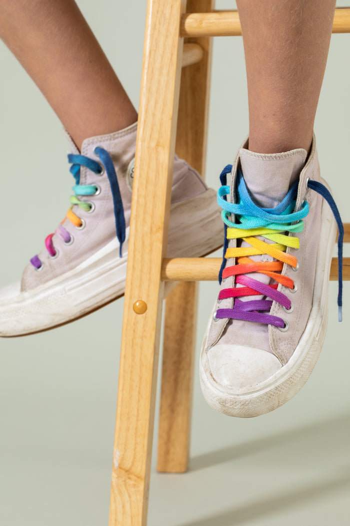 Tie Dye Shoelaces in Blue