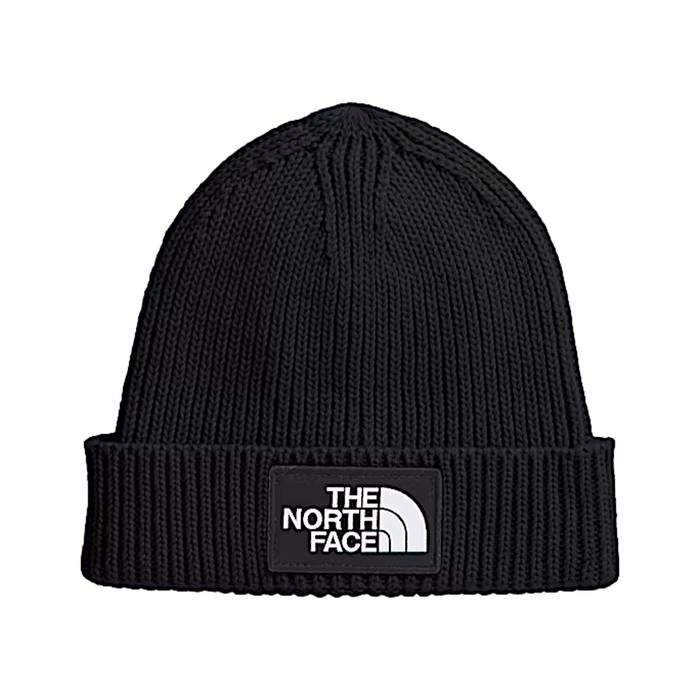 TNF Logo Box Cuffed  Black Beanie
