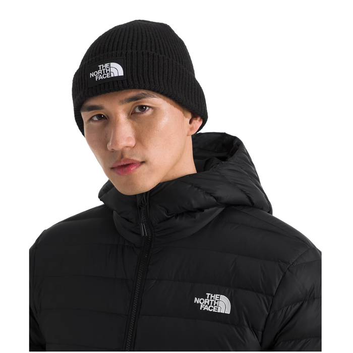 TNF Logo Box Cuffed Black Beanie