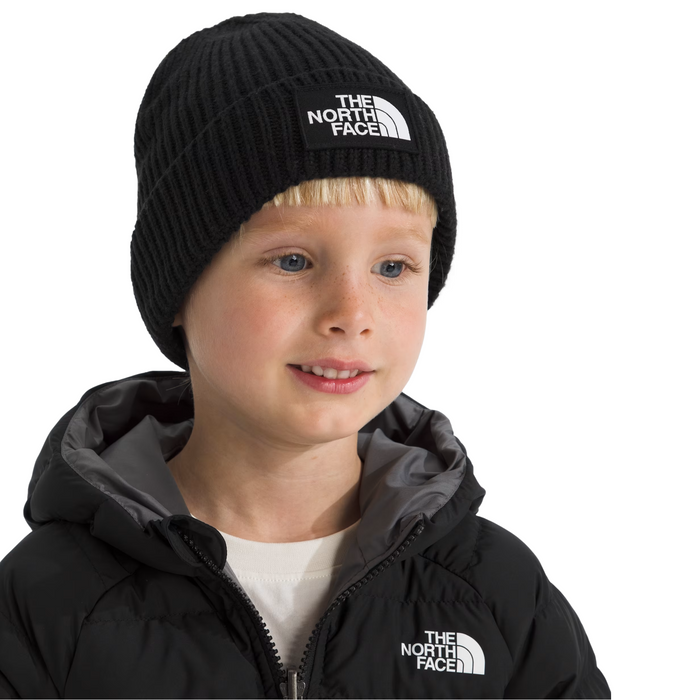 TNF Logo Box Cuffed  Black Beanie