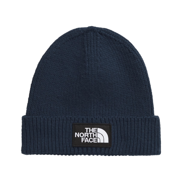 TNF Logo Box Cuffed Blue Beanie