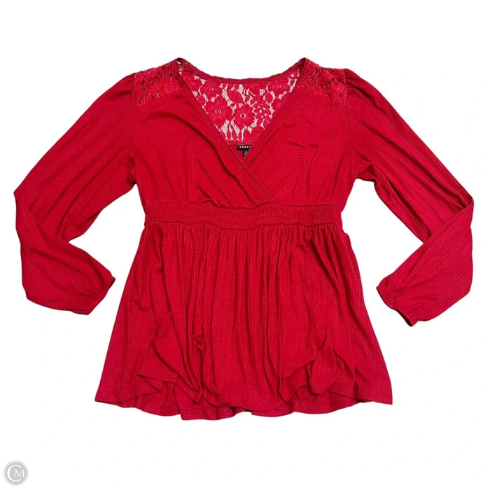 Top Long Sleeve By Torrid In Red, Size: 2x