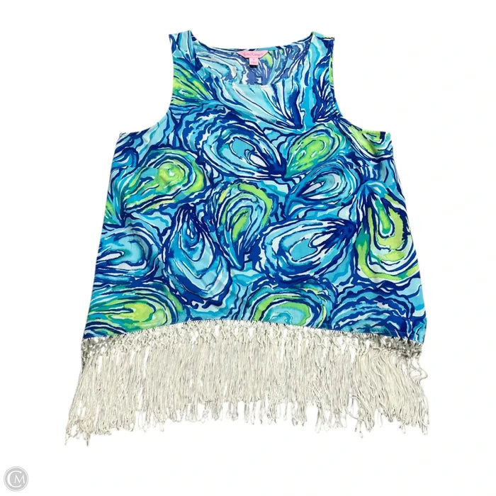 Top Sleeveless Designer By Lilly Pulitzer In Blue & Green, Size: Xs