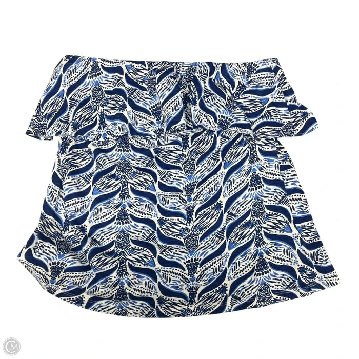 Top Sleeveless Designer By Lilly Pulitzer In Blue & White, Size: M