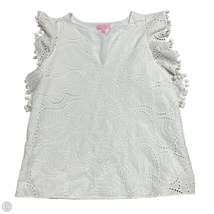 Top Sleeveless Designer By Lilly Pulitzer In White, Size: S