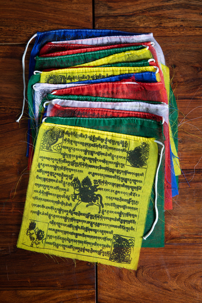 Traditional Tibetan prayer flags in medium