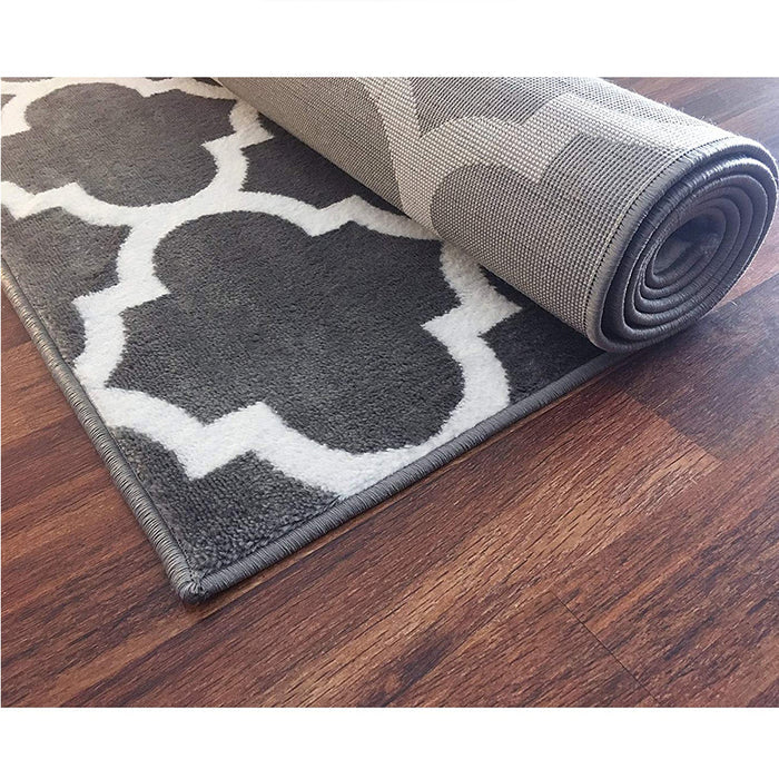 Trellisville Collection Modern Geometric Lattice Trellis Design Runner Rug - 2'3"X7' - Grey