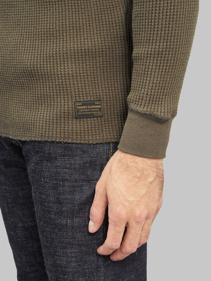 Trophy Clothing Heavy Waffle Mil Long Sleeve Tee Olive sleeve