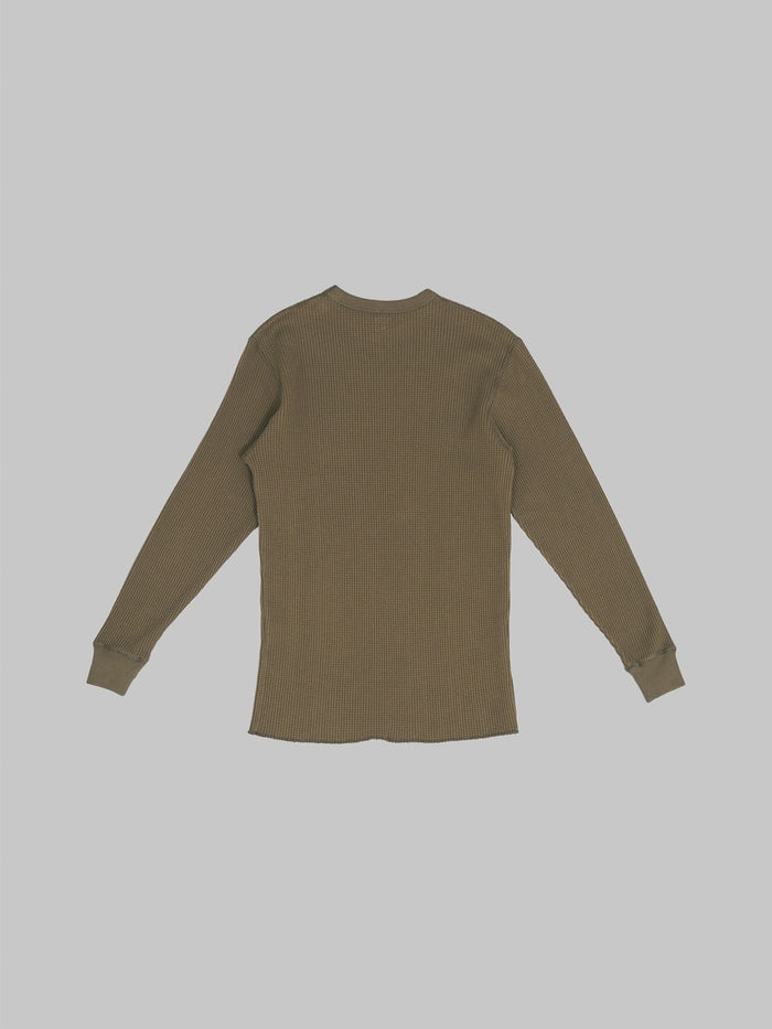 Trophy Clothing Heavy Waffle Mil Long Sleeve Tee Olive back
