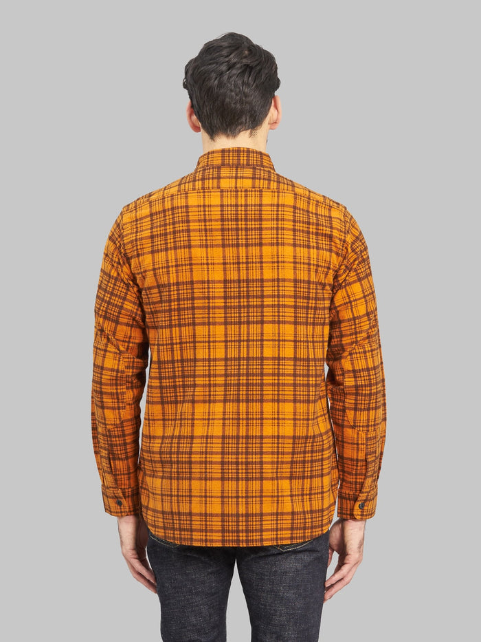 Trophy Clothing Machine Signal Check Shirt Orange back fit