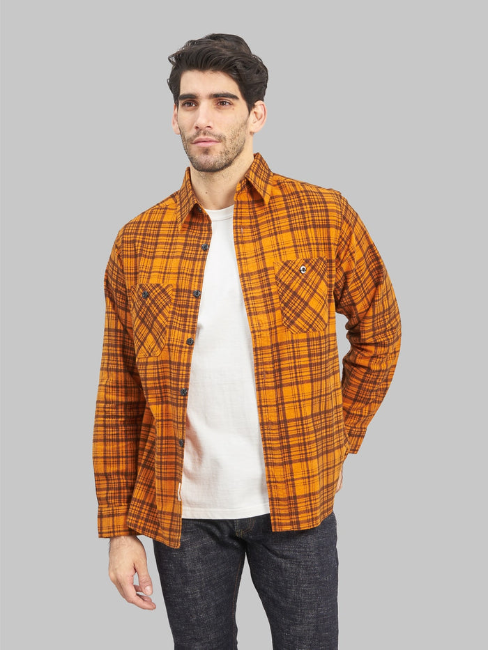 Trophy Clothing Machine Signal Check Shirt Orange style