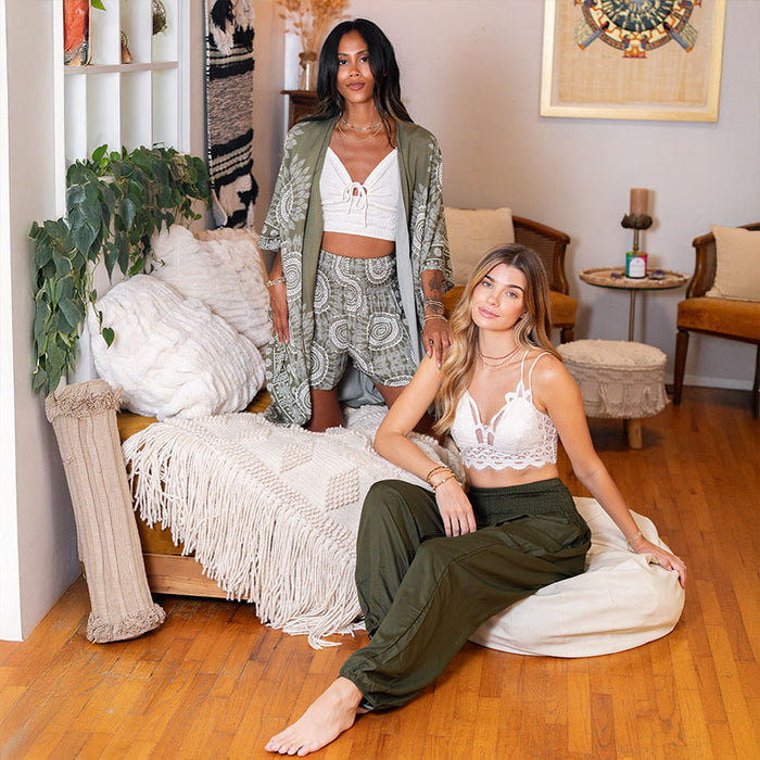 Tuscany Shorts, worn with a friend