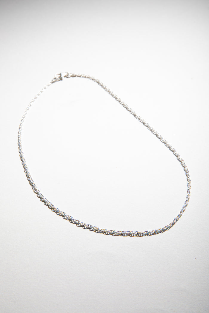 Twist link chain necklace sterling silver boho layering piece