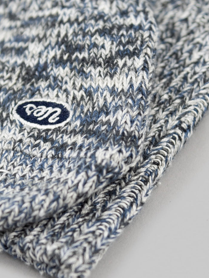ues denim crew length socks grey brand logo