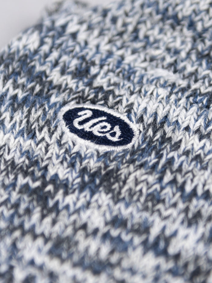 ues denim crew length socks grey closeup