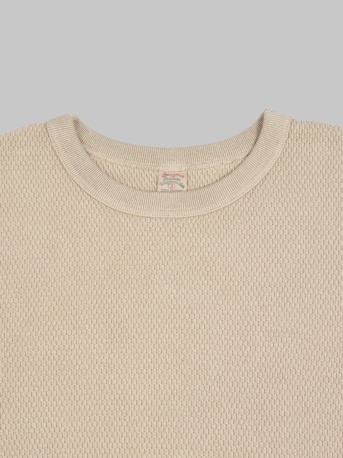 UES Double Honeycomb Thermal TShirt beige collar