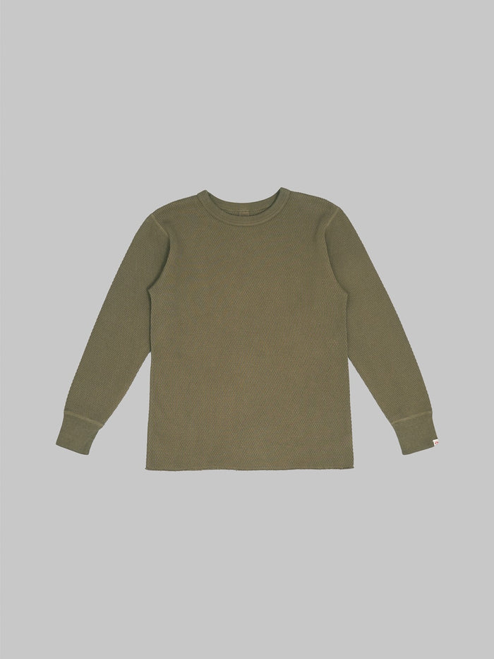 UES Double Honeycomb Thermal TShirt Brown  front