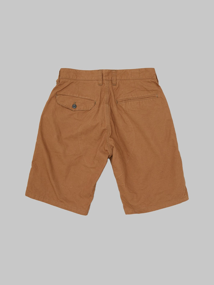 UES Duck Canvas Short Pants Brown back view