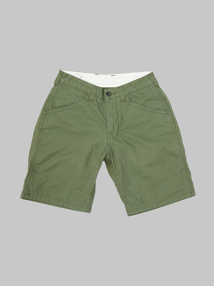 UES Duck Canvas Short Pants Olive front view