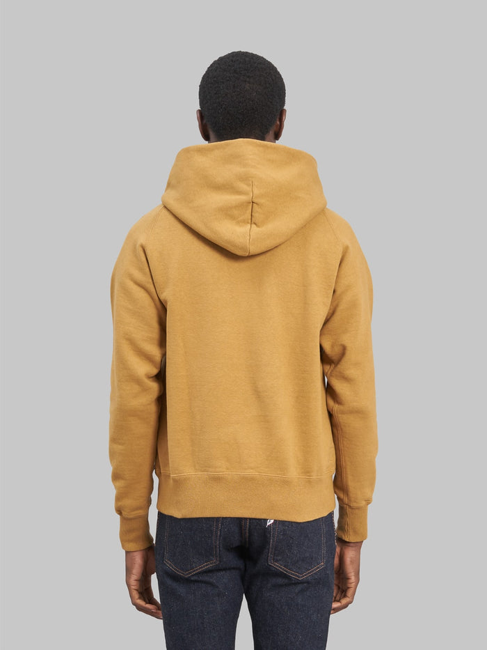 UES Hood Sweat Yellow Khaki model back fit