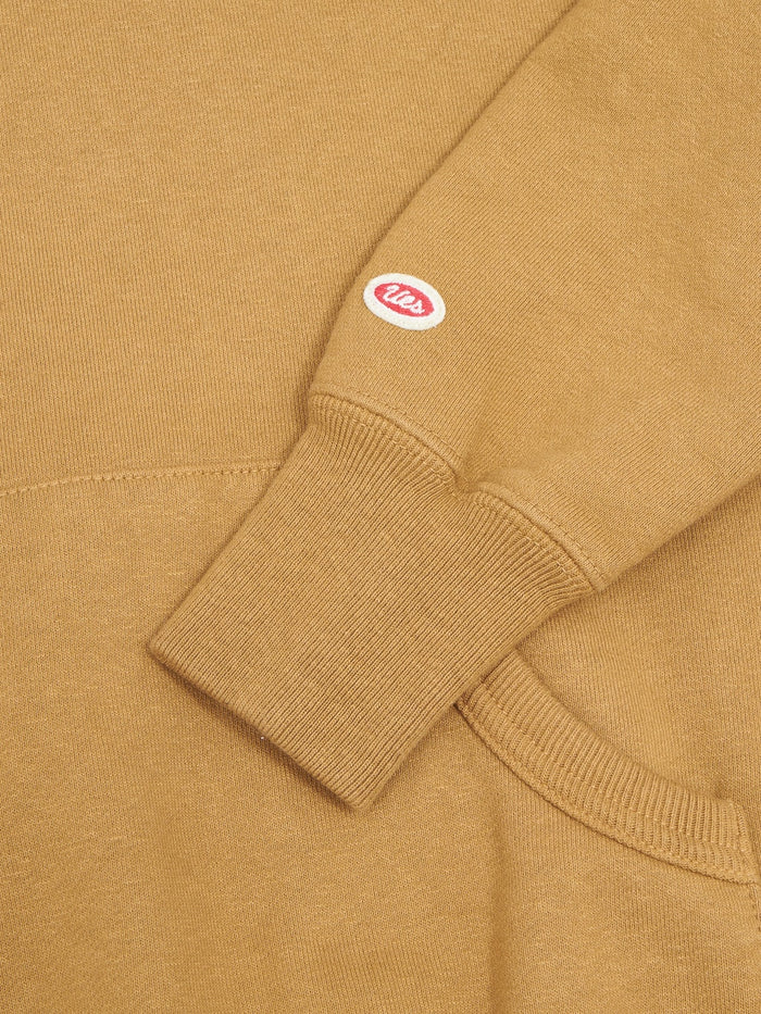 UES Hood Sweat Yellow Khaki logo sleeve
