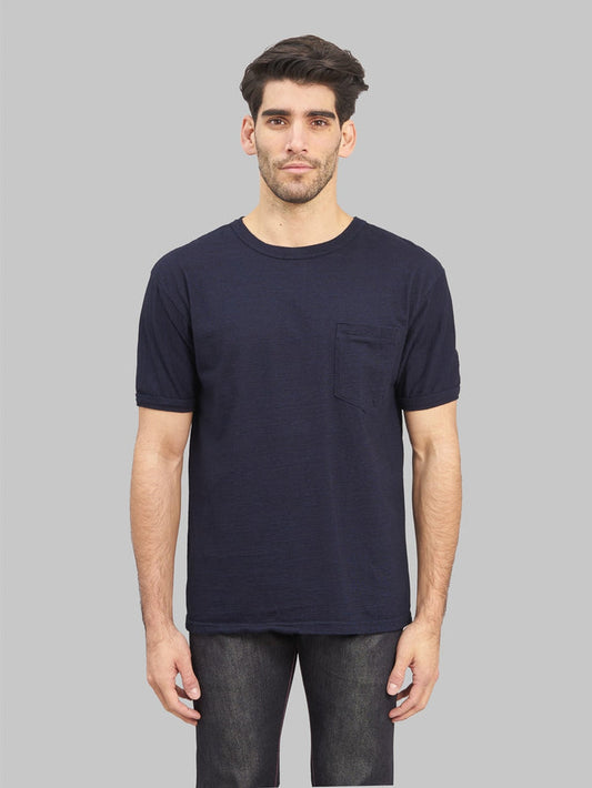 UES Indigo Pocket Tshirt model front fit