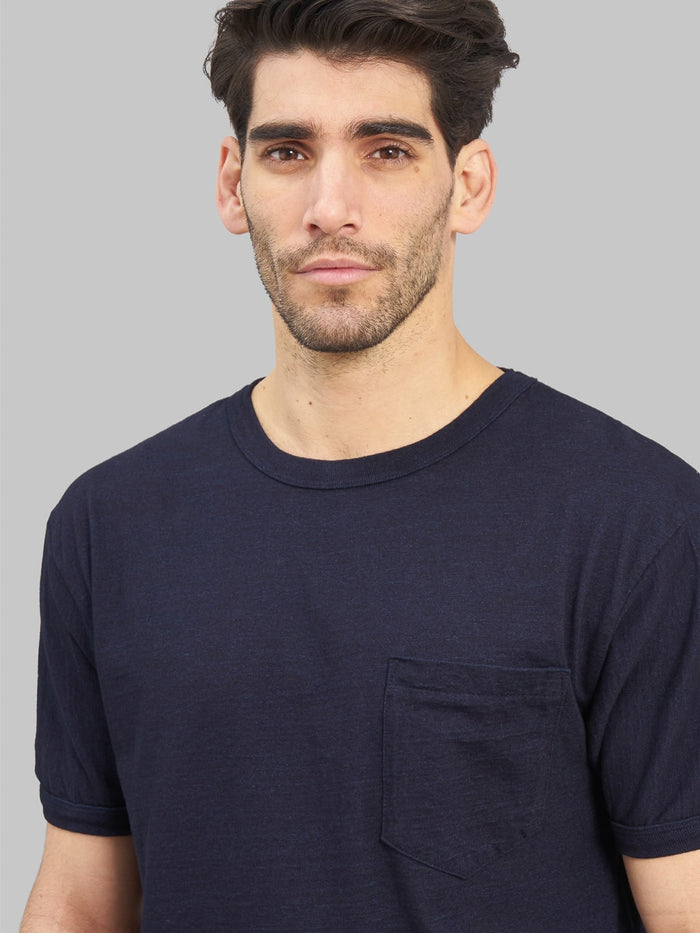 UES Indigo Pocket Tshirt  chest details