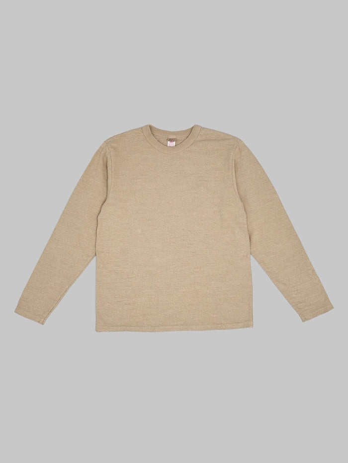 UES No8 Slub Nep long Sleeve TShirt Beige front