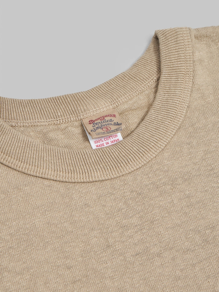 UES No8 Slub Nep long Sleeve TShirt Beige interior tag