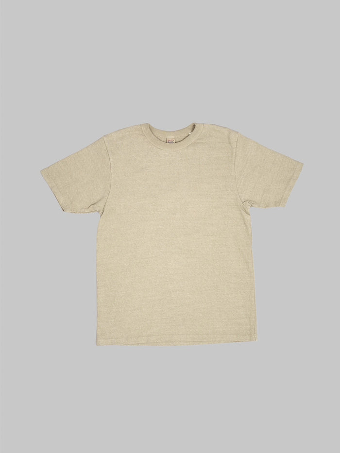 Ues slub nep short leeve t-shirt beige front view