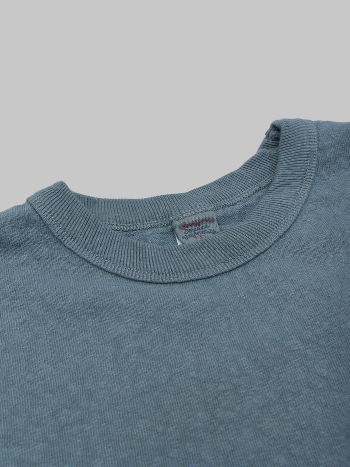 UES No 8 Slub Nep Short Sleeve Tshirt Grey reinforced collar