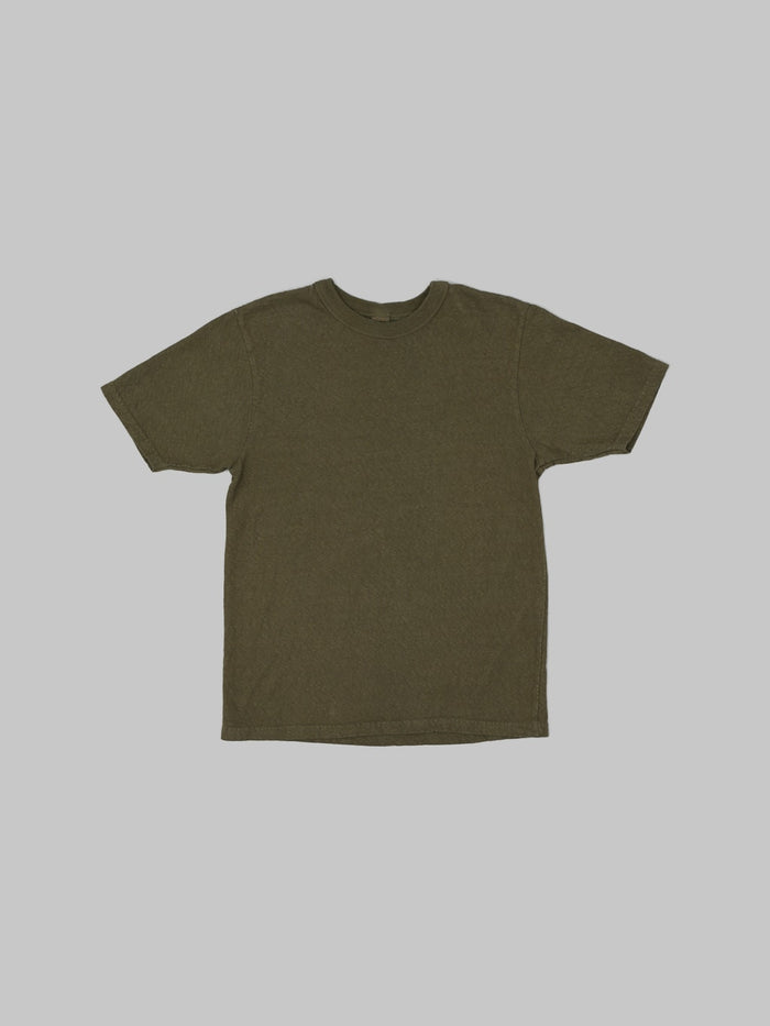 UES No 8 Slub Nep Short Sleeve Tshirt Olive front slim fit