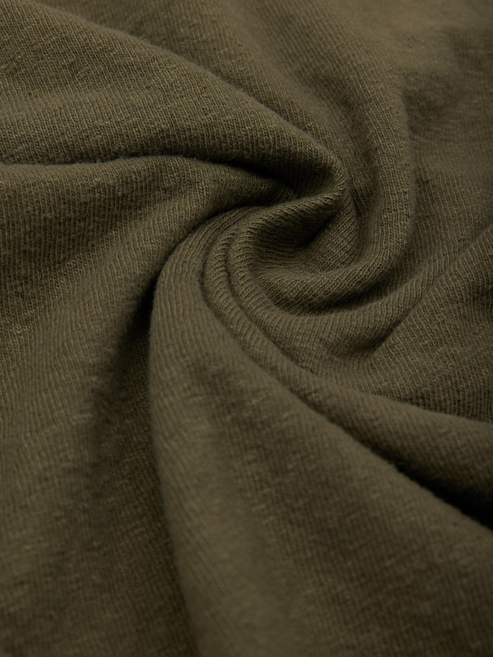 UES No 8 Slub Nep Short Sleeve Tshirt Olive  texture