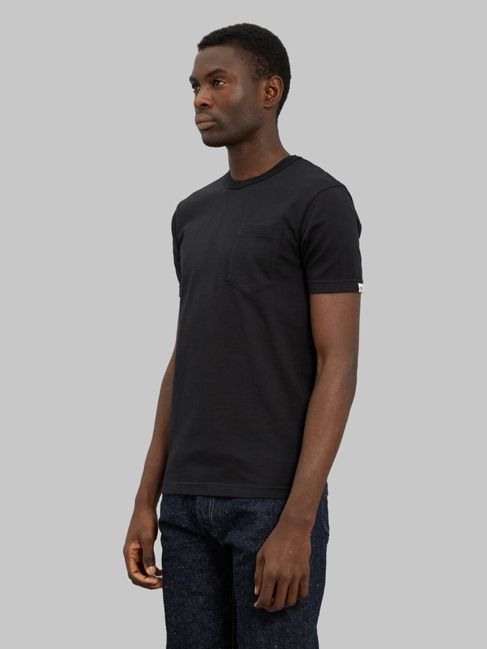 UES Ramayana crewneck pocket TShirt black side fit