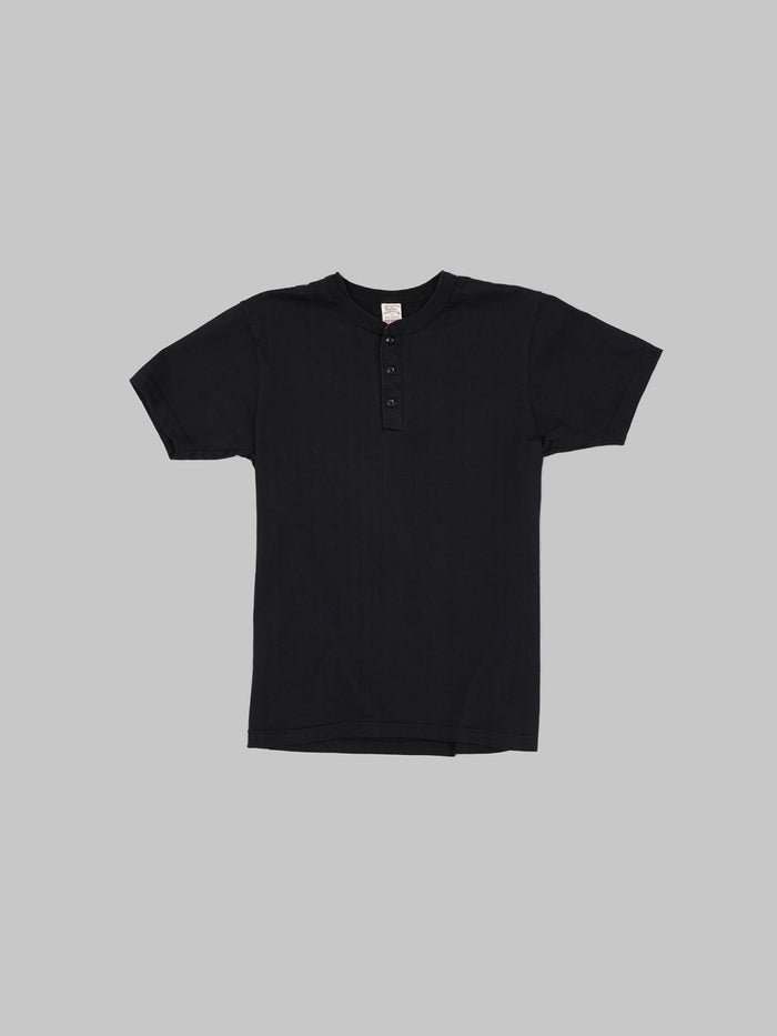 Ues ramayana henley neck tshirt black front view
