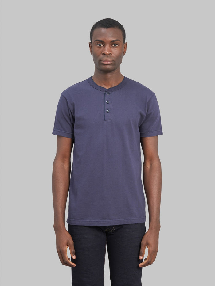 UES Ramayana Henley Neck TShirt navy front look