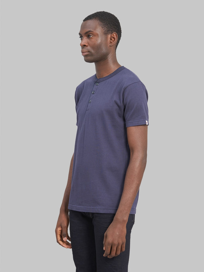 UES Ramayana Henley Neck TShirt navy  side look