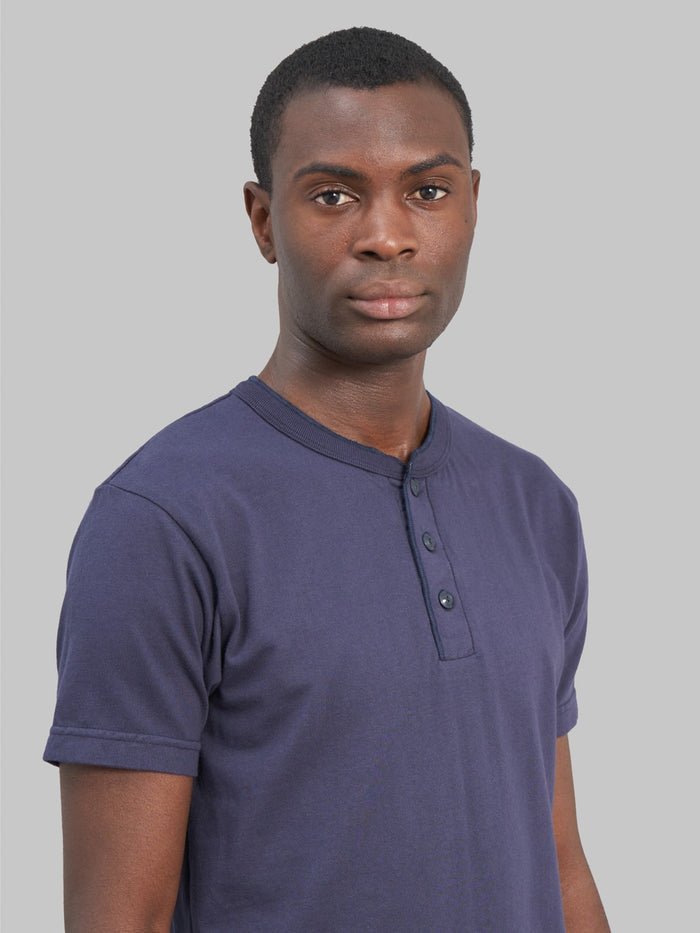 UES Ramayana Henley Neck TShirt navy chest