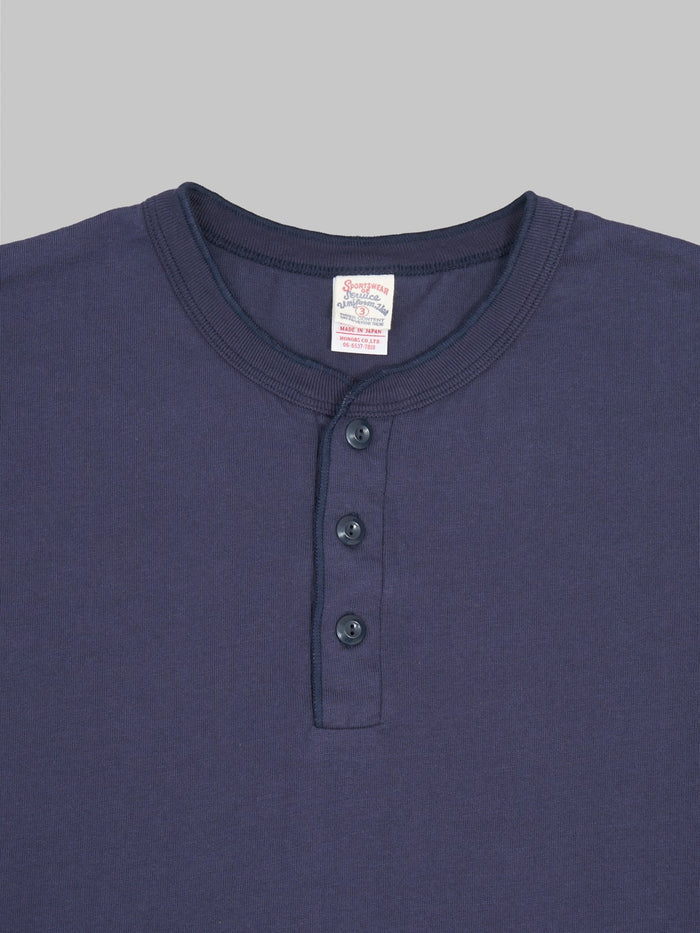 UES Ramayana Henley Neck TShirt navy buttons