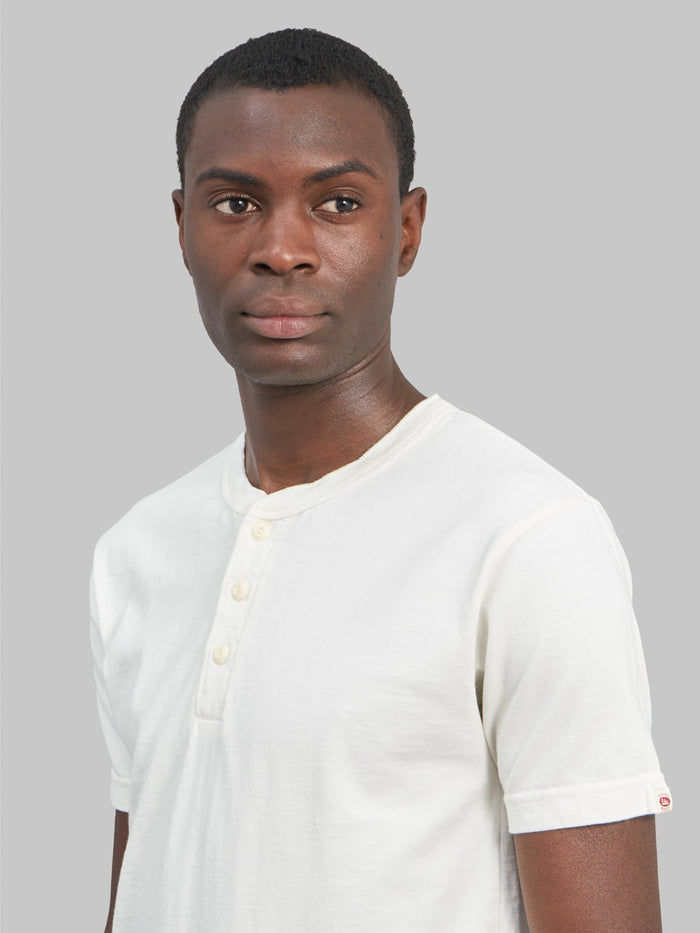 UES Ramayana Henley Neck TShirt white chest