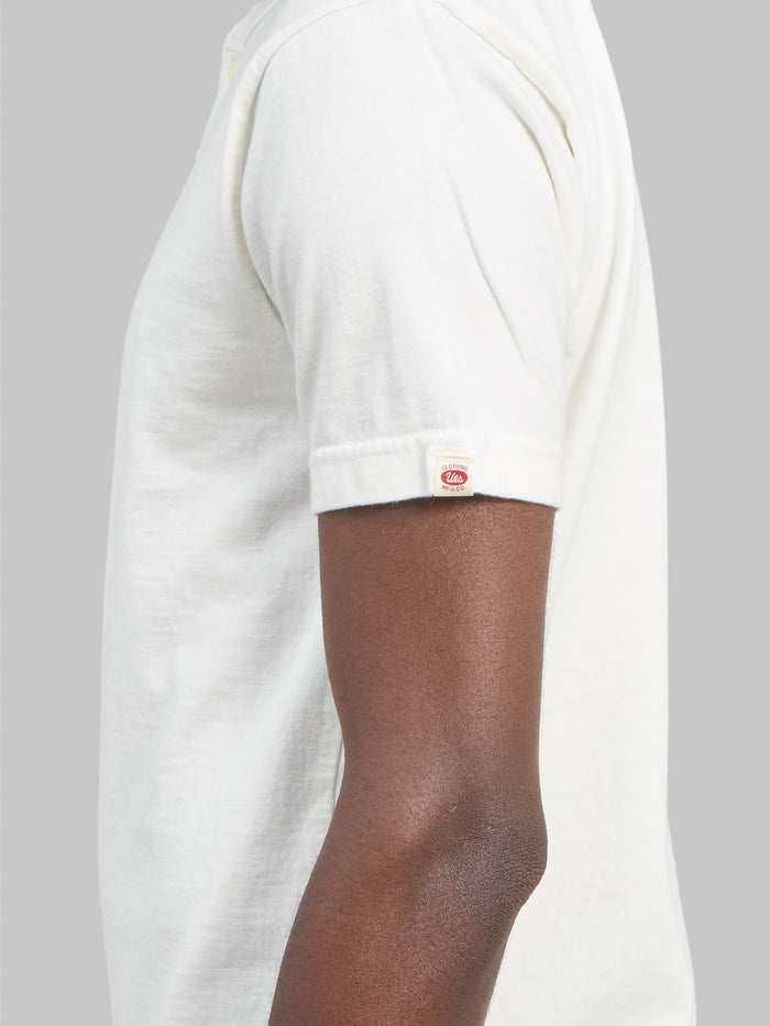UES Ramayana Henley Neck TShirt white sleeve logo