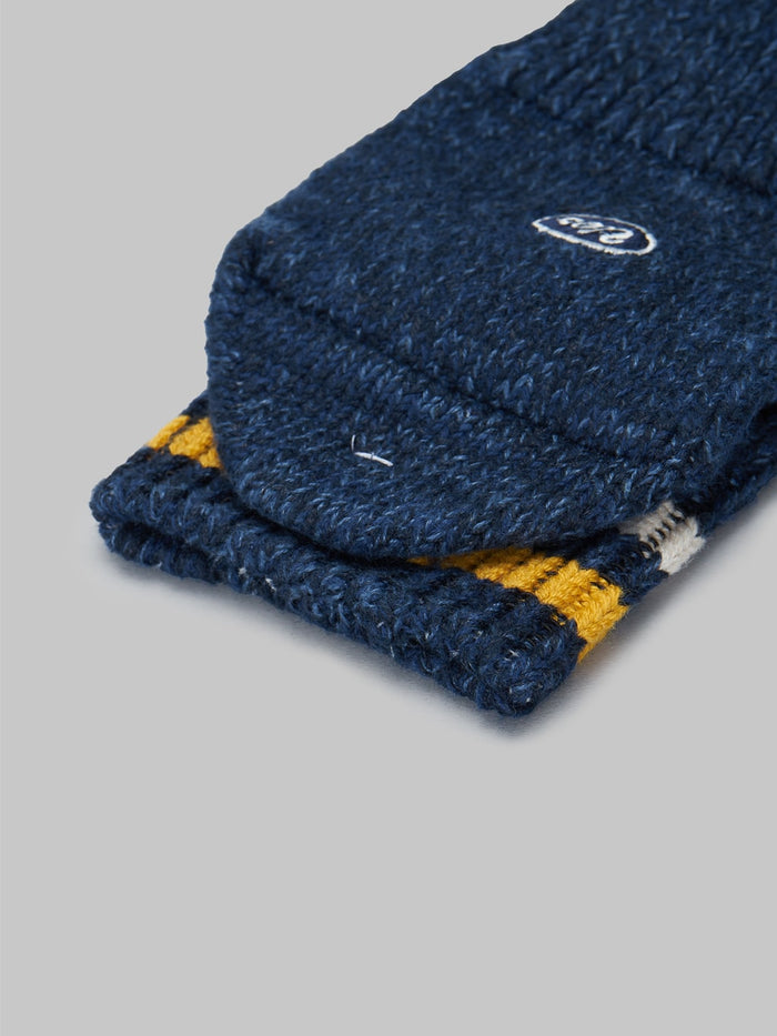 UES Sneakers Socks Navy and Yellow toe knitting